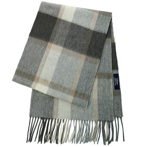 Wool Plaid Scarf for Men and Women, Elegant Lightweight Wrap Shawl, Unisex Warm Winter Womens Mens Scarves Wool