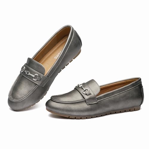 Image of BGSTGUDS Women's Wide Loafers Shoes Cute Dressy Shoes Ladies Comfort Slip Ons Work Shoes