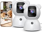 2 Pack 2.5K Cameras for Home Security, Non-Subscription AI Human/Pet/Crying Detection, CINMOORE 4MP Camera Indoor with Phone App, Pan Tilt 2.4G WiFi Indoor Cameras, IR Night Vision, 2-Way Audio