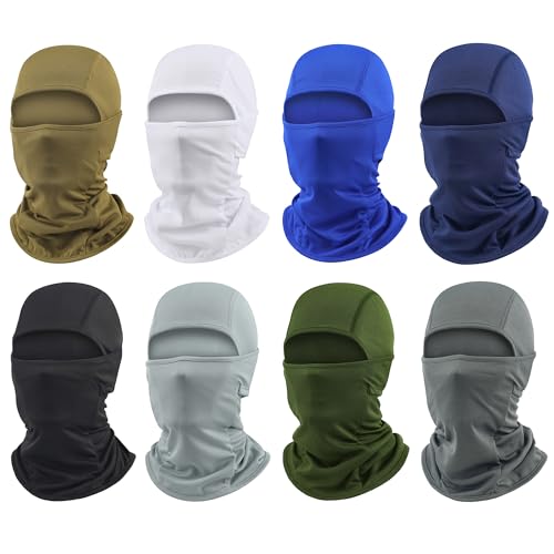 Image of 8 Packs Ski Mask Sun UV Protection Hood Breathable, Balaclava Face Mask for Men Women - Motorcycle Fish (US, Alpha, One Size, 8 Colors-A)