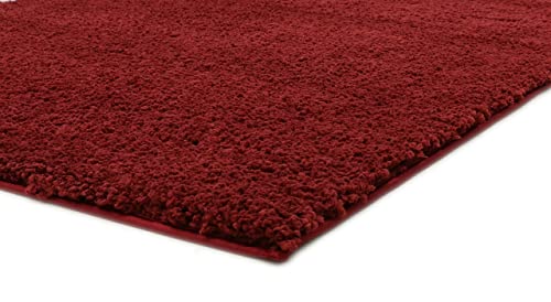 Image of Purav Light 2200 GSM Soft Fluffy Runner Mats (5 x 7 ft, Maroon)| Durable & Washable Bedside Runner for Bedroom, Mat for Bathroom, Living Room Floor Home Decoration with Anti Skid Backing