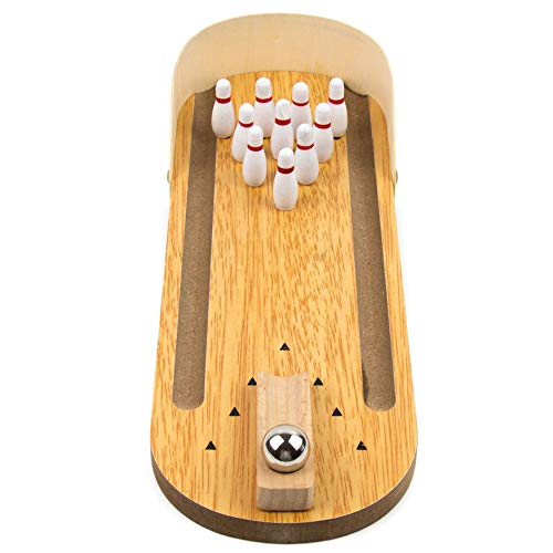 Toysery Mini Bowling Set,Wooden Tabletop Bowling Game Desk Toys Desktop Bowling Home Bowling #TOP1