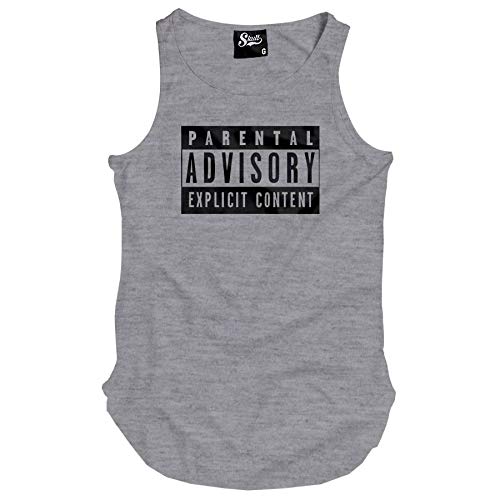 Camiseta Regata Longline Parental Advisory (G, Preto)