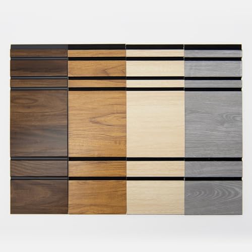 Art3d 4-Pack Wood Grain Wall Panels, 104"x12" (Fits Floor to Ceiling No Splicing), Thin & Lightweight with Outstanding 3D Effect, for Living Room & Bedroom & Bathroom Decoration,Earth Sample