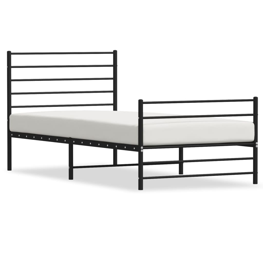 Cadre de lit métal noir 107x203 cm idéal pour optimiser une chambre d'amis