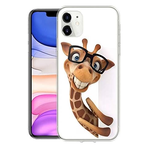 Pnakqil Case for iPhone 12/12 Pro 6.1-inch, Soft Clear TPU Silicone Shockproof Bumper Protective Case Transparent with Cute Pattern Slim Cover Back Phone Case for Apple iPhone 12/12 Pro, Giraffe Cover
