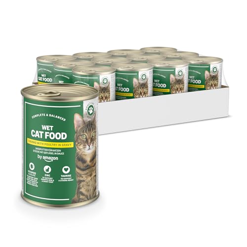 by Amazon, Cibo umido per gatti, bocconcini di pollame in