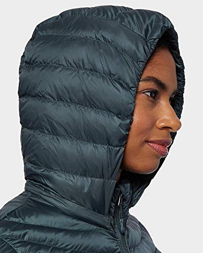 32 Degrees Women’s Ultra-Light Packable Down 3/4 Length Long Jacket with Detachable Hood4
