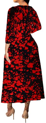 Image of VisiChenup African Print Dress for Women Casual Midi Dress