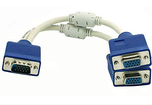 Davitu Terminals - Vga one-point two-link computer display line distribution line VGA Splitter Cable - (Color: 0.25M)