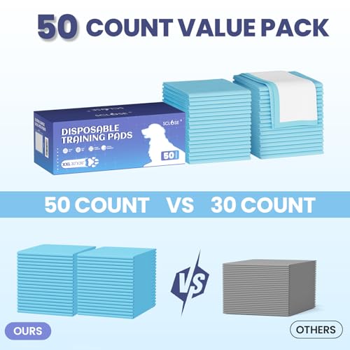 SCLOSE Puppy Pads XXL 50 Count 30"x36" Dog Pee Pads Extra Large Wee Wee Pad - Image 5