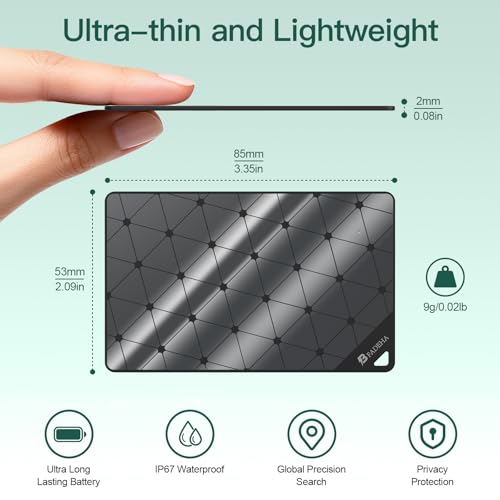 Image of 2026 Apple MFi Certified Wallet Tracker Smart Card for Find My iPhone Ultra Thin Air Tracker Tag for Travel, 5 Years+ Staying Power, IP69 Waterproof, Key Finder & Item Locator for Keys, Bags, Passport