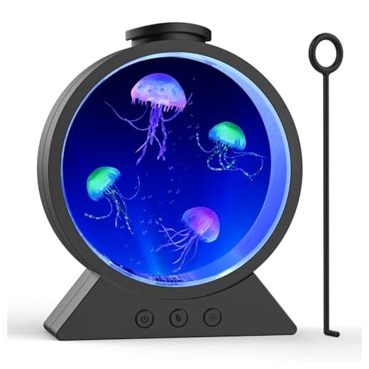 Eyesound Jellyfish Lamp, 7-Color Changing Jellyfish Aquarium Light for Relax, Mood Lamp for Home, Office & Bedroom Decor, Gifts for Kids Teens Girls Boys Adults (Black)