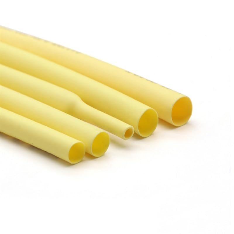 1 Unidad de Tubo termorretráctil Metro diámetro Amarillo 1mm a 50 Mm, Funda Cable térmico PE 2:1 aislada, Calidad Naval(2.5mm)