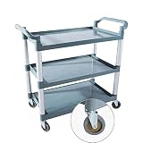 BKGDO Carts,Beauty Salon Cart Trolley Utility Cart 3 Shelf on Wheels, 220Lbs Thicker Large Plastic T