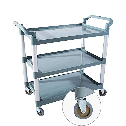 Bkgdo Carts,Beauty Salon Cart Trolley Utility Cart 3 Shelf On Wheels, 220Lbs Thicker Large Plastic Tool Cart Caterolling Dolly With Double Handle #TOP4