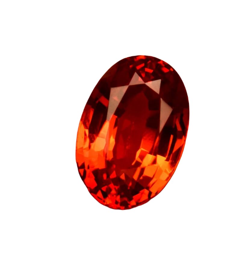 Saphir orange naturel 12x8mm, une gemme ovale d'exception pour création de haute joaillerie