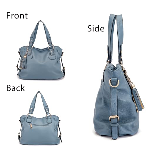 Image of Qiyuer Slouchy Handbag for Women Shoulder Bag Hobo Purse Wallet Set 3pcs