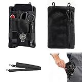 LXVPKH EDC Pouch Oxford Fabric Pocket Organizer with Adjustable Strap EDC Fanny Pack for Travel Running, Secure Zip Pocket for Keys Cards Cash, Holds Flashlight Pocket Knife Multitool Pen
