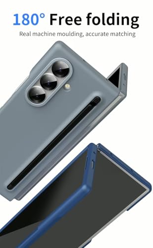 Image of amazon basics S Pen Slider Case for Samsung Galaxy Z Fold 5 - Slim Hinge-Free Back Cover, Integrated Stylus Compartment, Gray