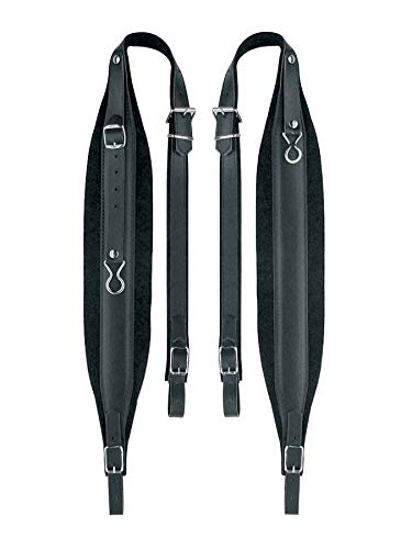 Akkordeonriemen Leder Samt 8 cm breit schwarz für 120 Bässe inkl. Rückenverbinder – gepolsterte, verstellbare Akkordeongurte – komfortabel, robust & langlebig – ideal für Profis & Vielspieler