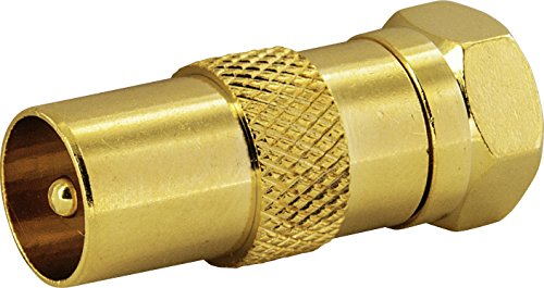 SCHWAIGER -GOUST9310 537- F-Stecker/Adapter/F-Stecker > F-Buchse/für Antennenkabel, Antennendose/ 1 Stück/Gold