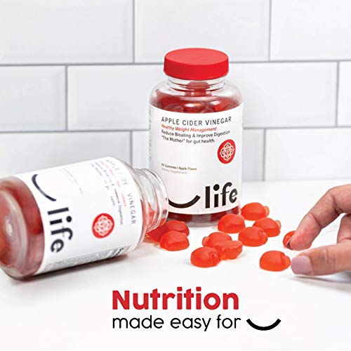 image for Organic Apple Cider Vinegar Gummies 1000mg (with The Mother) by Ulife 