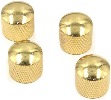 Geesatis 4 pcs Guitar Speed Control Knobs Volume Tone Dome Knob for Telecaster Electric Guitar or Bass, Gold