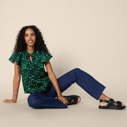 Amazon Essentials Women's Relaxed-Fit Cotton Sateen Flutter Sleeve Blouse4