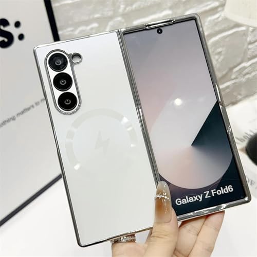 Coque Galaxy Z Fold 6 mat antichoc et étui magnétique argenté
