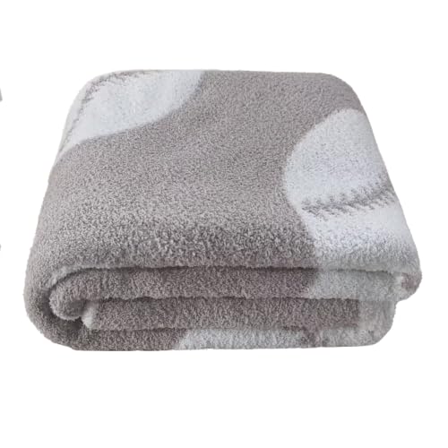 Image of Ultra Soft Cozy Baseball Sports Knitted Throw Blanket Fluffy Microfiber Bed Blanket Lightweight Both Sides Blanket for Couch Sofa Bed Cream