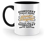 shirt-o-magic Eishockey-Fan: Sei mehr wie Eishockey - Zweifarbige Tasse -330ml-Schwarz