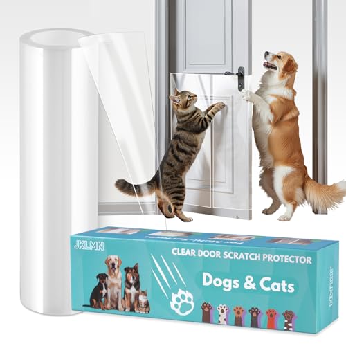 Door Protector from Dog Scratching – Transparent Dog Scratch Guard for Doors & Furniture, No-Residue Pet Door Scratch Protector for Dogs & Cats, Scratch Guard for Doors