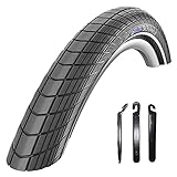 1 x Schwalbe Big Apple RaceGuard Fahrradreifen Fahrradmantel mit Reflex 55-406 (20 x 2,15) inkl. Reifenheber