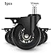 3/5 Pack Office Chair Casters, Heavy Duty Wheels 3 Inch, Fits All Floors with(5pcs 11mm,2.5in)