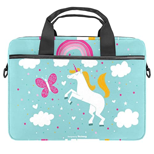 Sac à bandoulière licorne pour ordinateur portable au collège et bureau sacoche colorée 13in