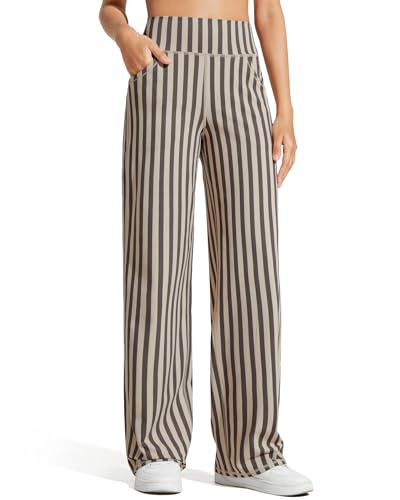 Image of Promover Wide Leg Pants Woman Yoga Pants with Pockets Stretch Loose Casual Lounge Sweatpants Petite /Regular /Tall