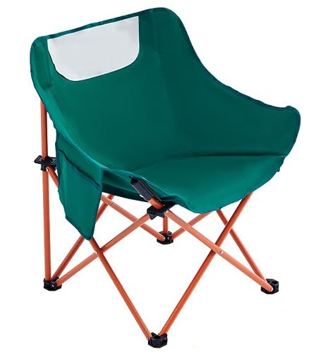 Image of Kvittra Portable Camping Chair, Breathable Cushion Construction 2 Side Pockets Aluminum Frame Camp Chair with Carry Bag Compact and Lightweight Folding Chair for Backpacking and Camping
