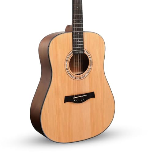 Image of Kadence A281NA-C Acoustica 41 inch Acoustic Guitar | Dreadnought | Spruce Wood | Comes with Bag, Strap, Picks, Strings | Includes Learning Course | Natural