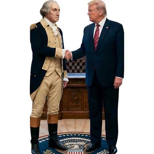 President Donald Trump and George Washington White House Cardboard Cutout 75 x 46 in Life-Size Freestanding Standee