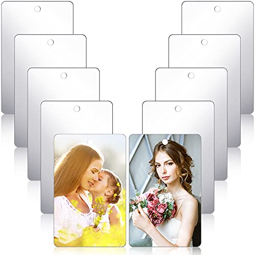 10 Pieces Blanks Pocket Mirror Sublimation Heat Transfer Mirror Acrylic Featherweight Mirror Compact DIY Mirror Pocket Makeup Mirror Use for Women Men Makeup Shaving Traveling Outdoors