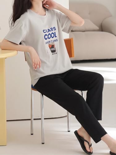 Image of Louis Luxe Womens Korean Night Dress|| Full Pyjama Set || Korean Nightsuit || Women Nightwear ||Round Neck Full Sleeve Nightsuit || Loungewear || Everyday Nightdress (ND-15)