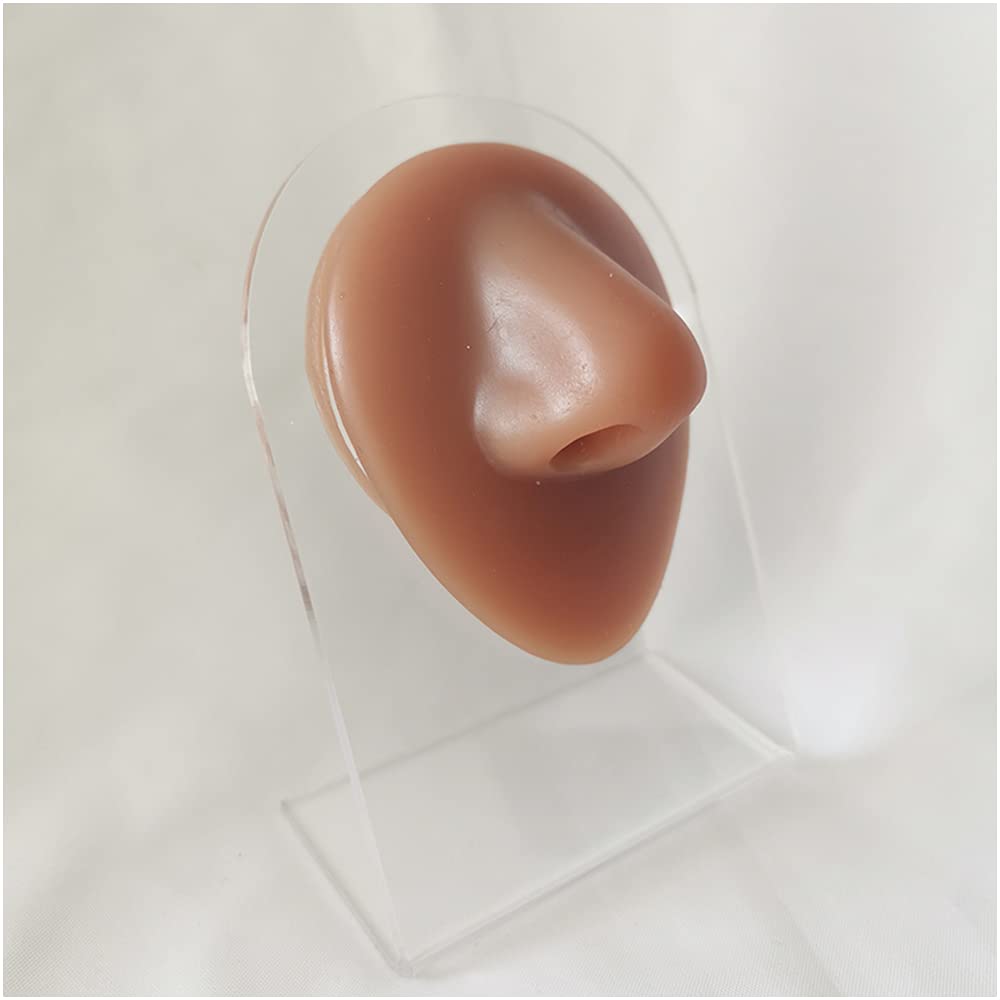 Symulacja silikonowego modelu nosa - symulacja części ludzkiego ciała, część 3D, gumowy model nosa, brązowy, silikonowy, symulacja ludzkiego nosa, do akupunktury, klasy naukowej