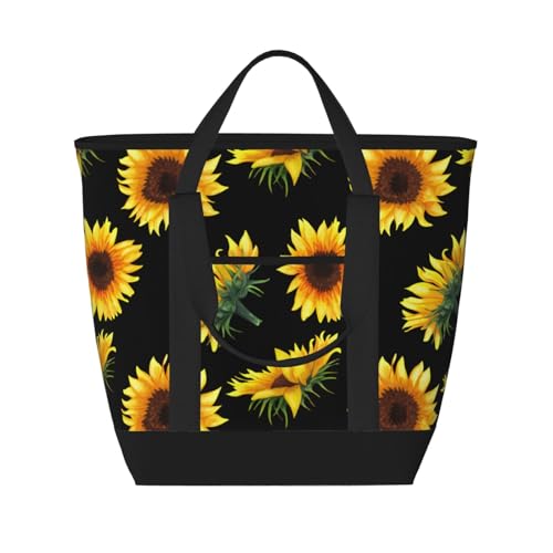 Sunflower Insulated Tote Bag – Premium Insulation, Leakproof & Durable, Ideal For Grocery Shopping, Picnics, Food Delivery & Travel