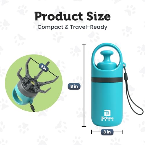 Image of KRISME Home Portable Dog Pooper Scooper for Walks - Handheld Poop Picker with Bag Attached - Lightweight Dog Poop Catcher & Claw Grabber - Compact Poop Scooper for Dogs, Easy Mess-Free Cleanup