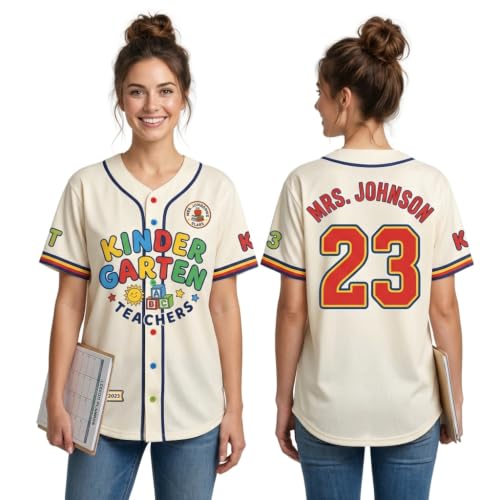 Back to School Teacher Jersey Shirt - Personalized Baseball Teacher Shirts for Women Men Student, School Jersey Outfit miniatura 1