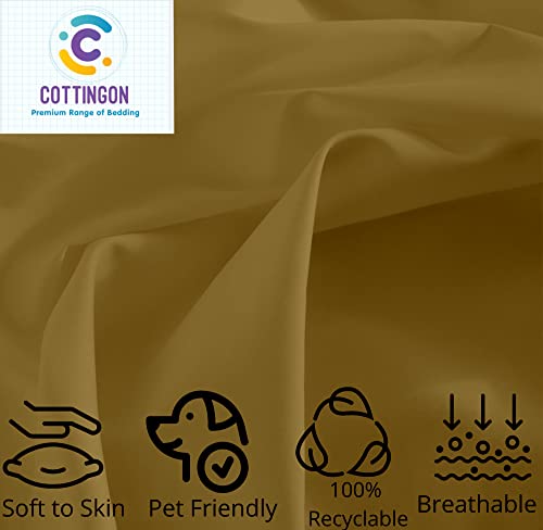Image of Cottingon 5 PCs Split King Sheet Sets for Dual Adjustable Beds, Soft Luxury Microfiber XL Sheets for King Size Mattress Fits 15 to 18 deep Pocket, Taupe