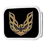 Belt Buckle Pontiac Firebird Logo Black Golds Rectangle 3.5 Inches by 2.5 Inches