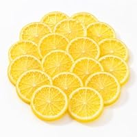 20 Stück Künstliche Zitronenscheiben für Zitronendeko,Zitronen Kostüm Accessoires & ZitronenGirlande, Ideal für Zitronen Deko Geburtstag, Party, Fotografie Requisiten und Küche Tischdekoration