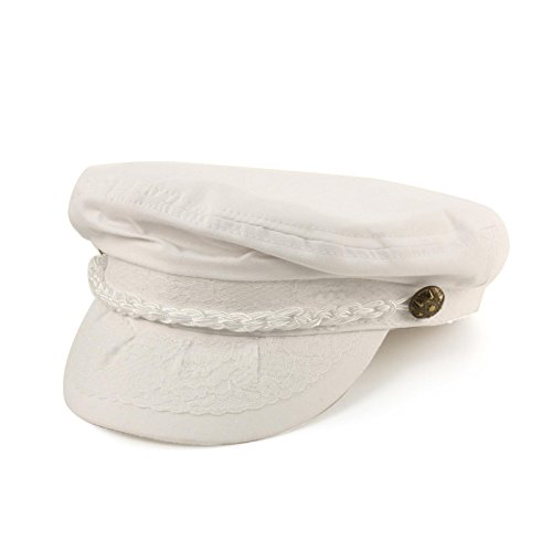 Image of SK Hat shop Men's Summer Cotton Greek Fisherman Sailor Fiddler Driver Hat Flat Cap